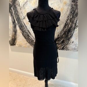 Sweet Pea Fitted Black Halter Dress